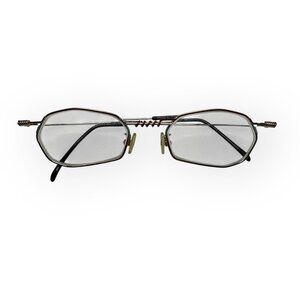 Vintage Casanova Italy Geometric Eyeglasses Taxi Silver & Red Art to Wear